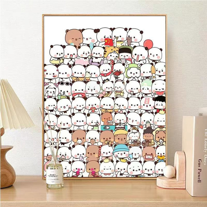 Niedliches Panda-Charakter-Wandkunst Karnz