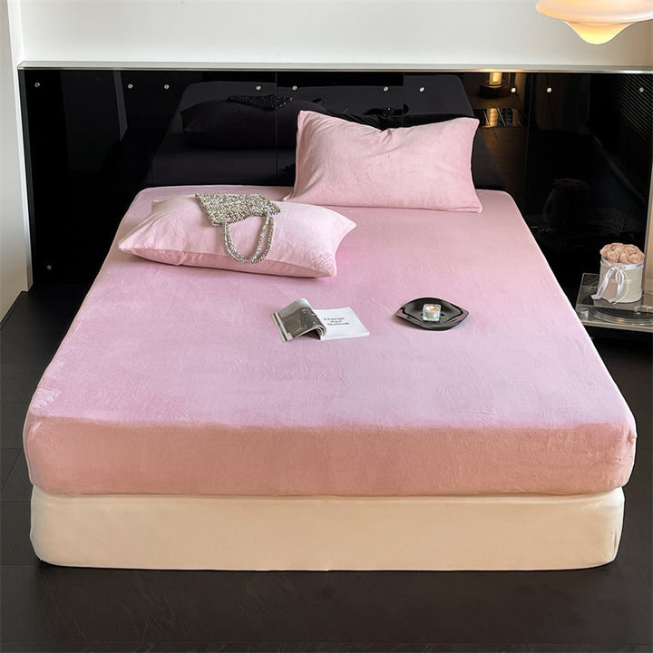 Samtvelours-Spannbettlaken mit extra tiefem Bund und elastischem Rundumgummi