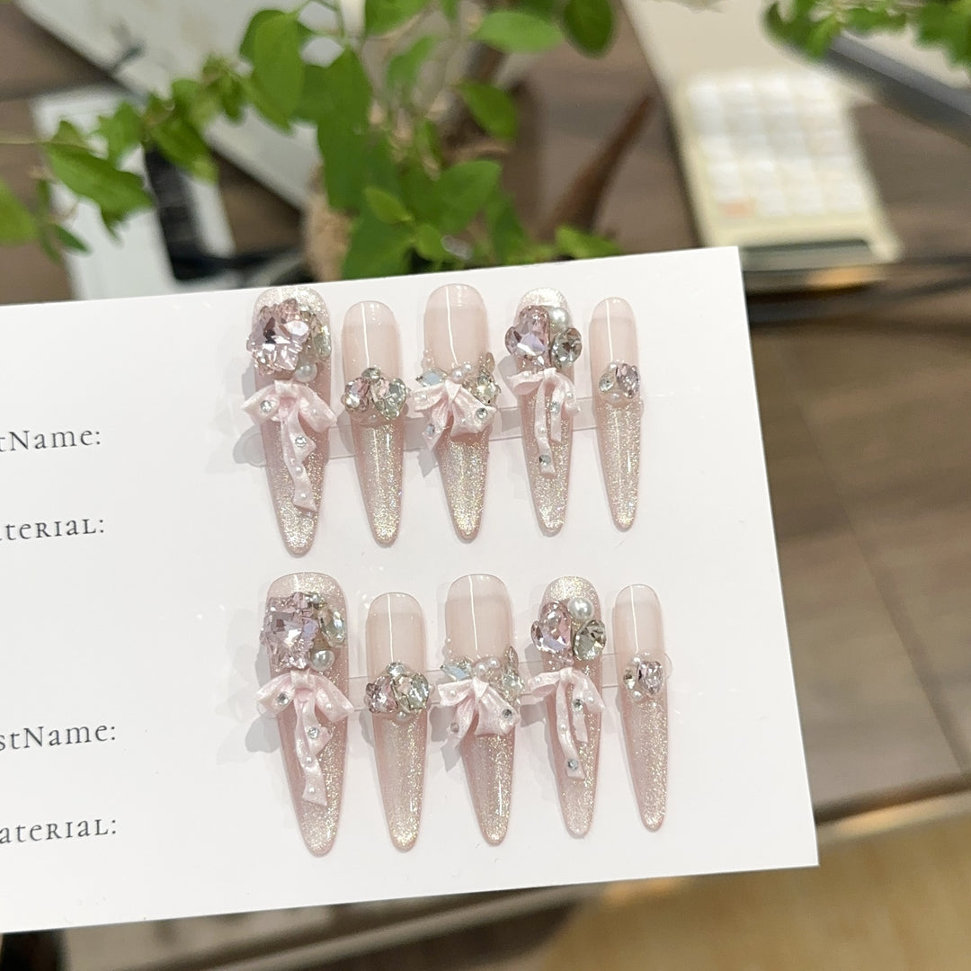 Funkelndes Strass-Besetztes Press-On Nagelkunstset