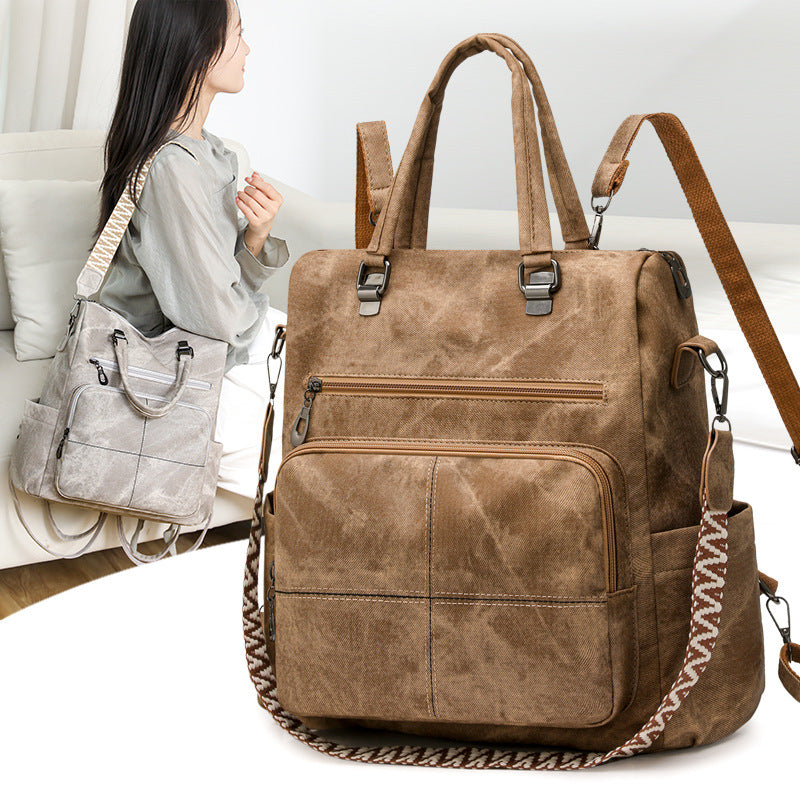 Vielseitiger Multi-Compartment Kunstleder Rucksack Karnz