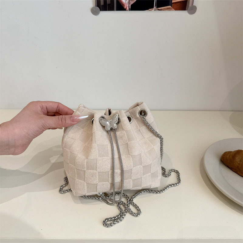 Elegante Gewebte Kordelzug Mini Handtasche Karnz