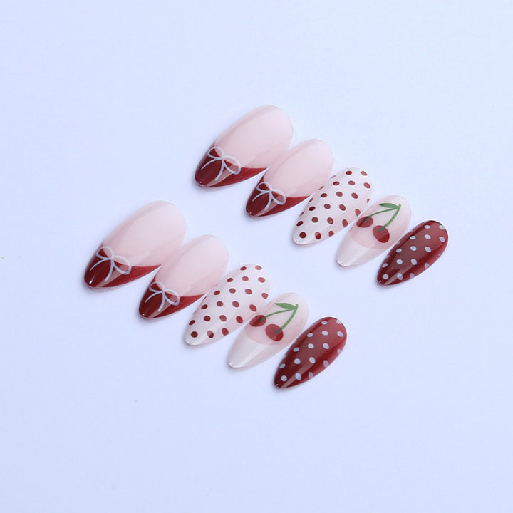 Kirschblüten-inspiriertes Press-On-Nagelkunst-Set