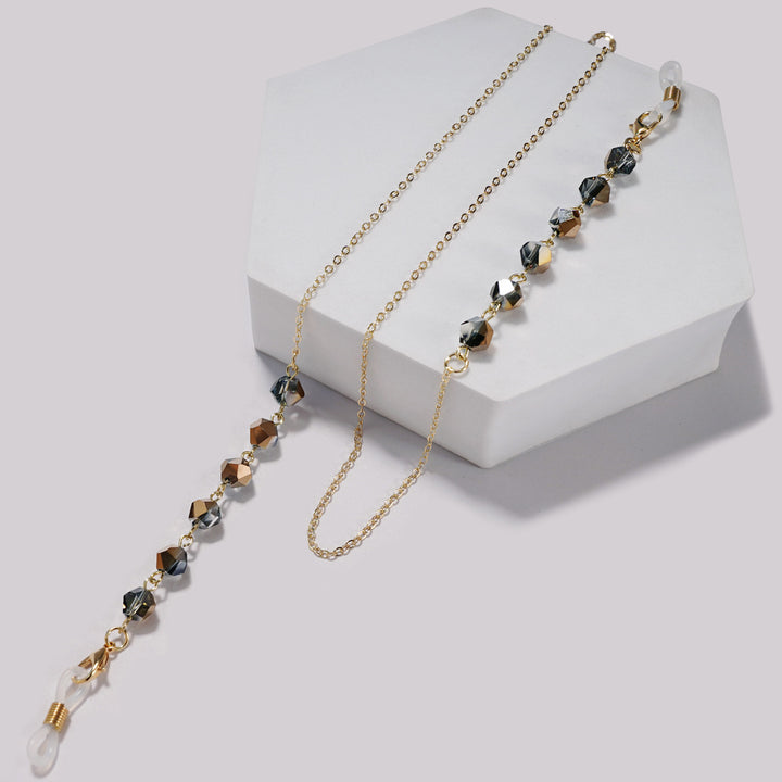 Elegante Kristallperlen Brille Kette Karnz