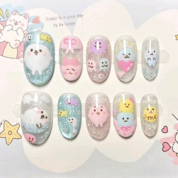 Kreative Cartoon Press-On Nagelkunst Karnz