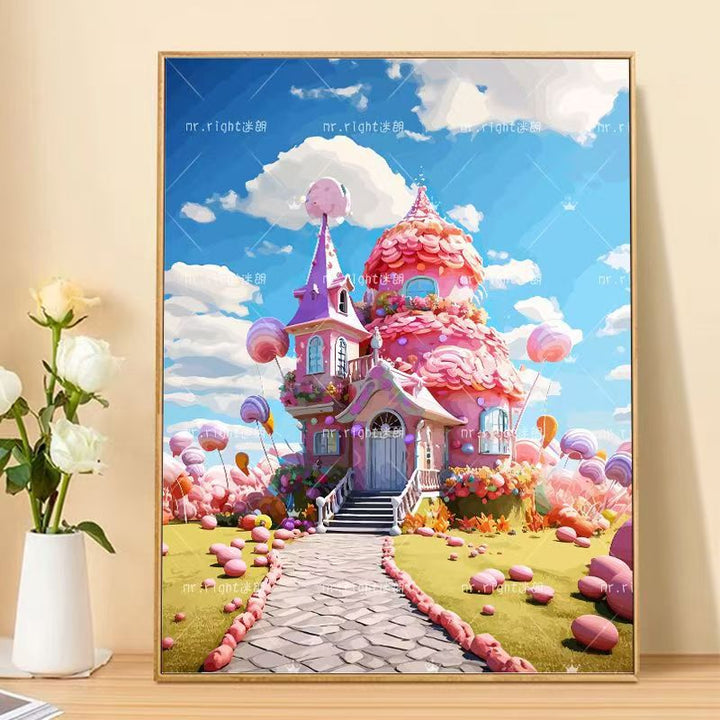 Skurrile Fantasy Landschaft Kunst Leinwand Karnz