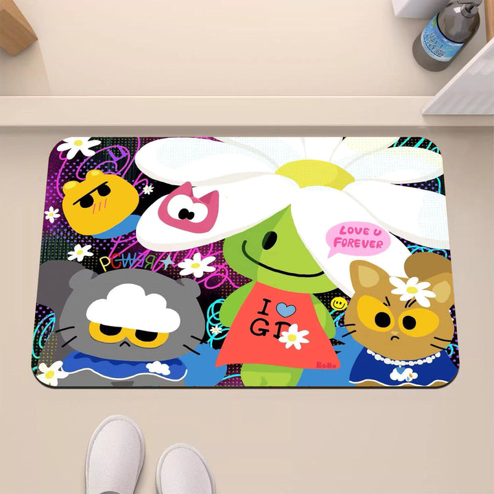 Verspielt cartoon-themed dekorative Matte