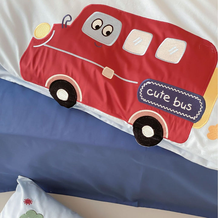Kinder Cartoon Applikation Baumwolle Bettbezug Set mit Kissenbezügen