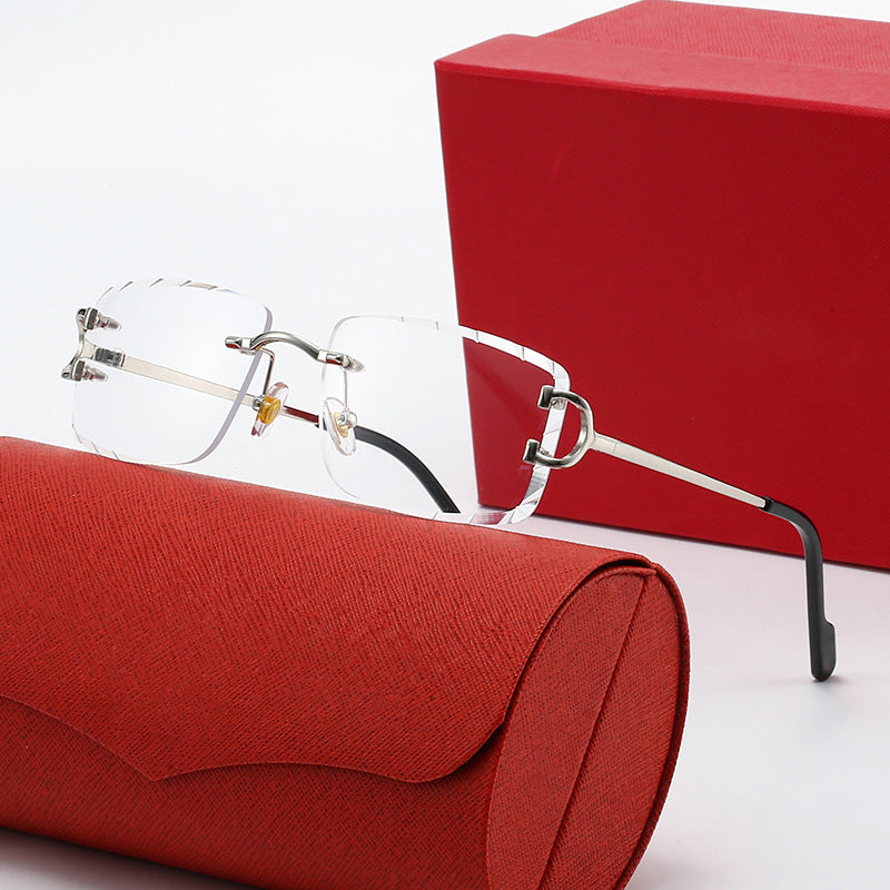 Damen elegante Halbrahmen Korrektionsbrille Karnz