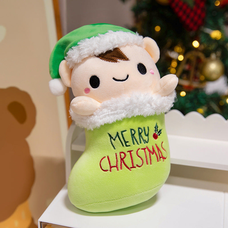Plüsch Weihnachtsbaum Dekorations Kuschelkissen mit gesticktem Gesicht und gestuften weichen Schichten Karnz