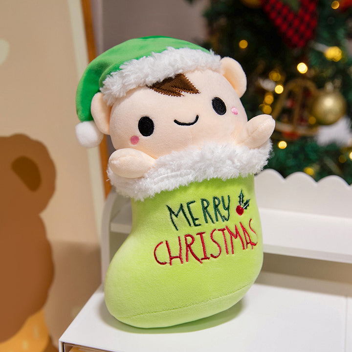 Plüsch Weihnachtsbaum Dekorations Kuschelkissen mit gesticktem Gesicht und gestuften weichen Schichten Karnz