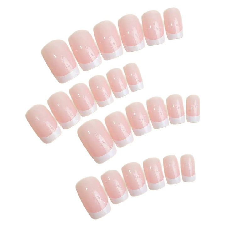 Elegante French Tip Druck-Nägel