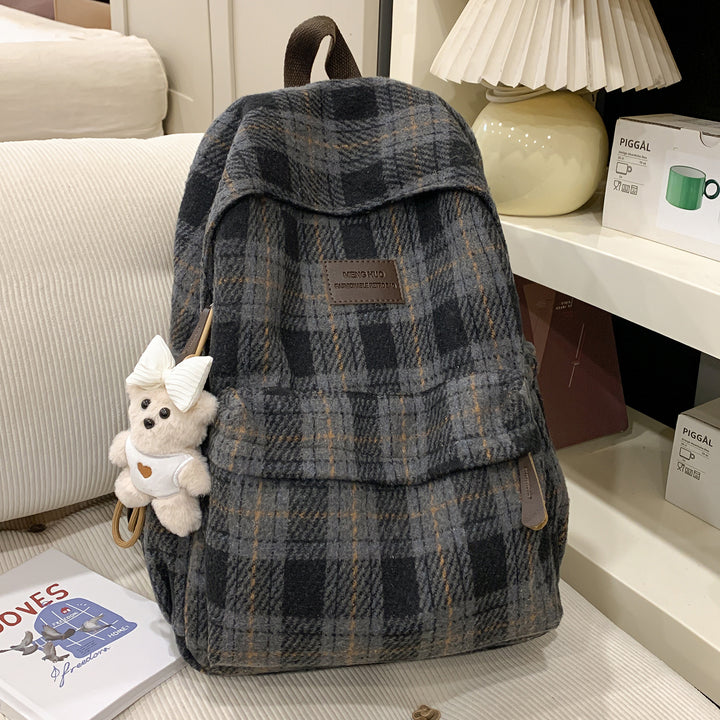 Gemütlicher Karomuster Rucksack Karnz