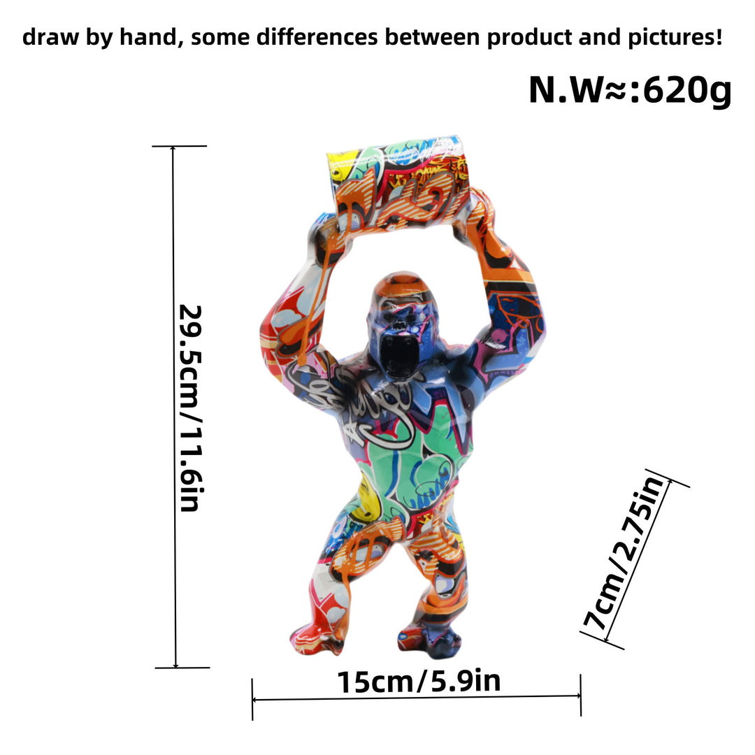 Kunstvolle Gorillaskulptur Karnz
