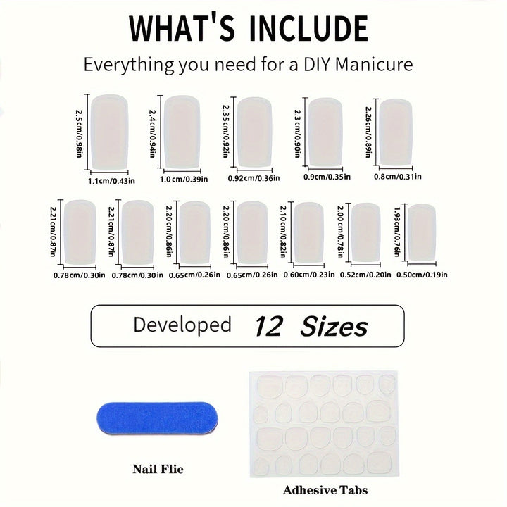 Kunstnagel-Set mit eleganten Linien und Glitzerakzenten Karnz