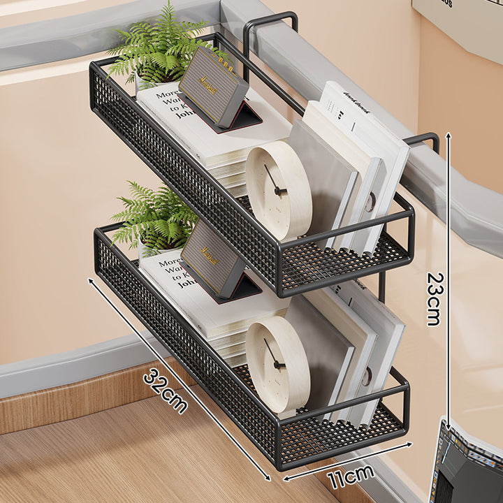 Clamp-On-Mesh-Schreibtisch-Trennwand-Regal-Organizer mit Rautenschale und Überkantenhaken