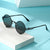Damen stylische runde Metall-Sonnenbrille mit kunstvollem Designs Karnz
