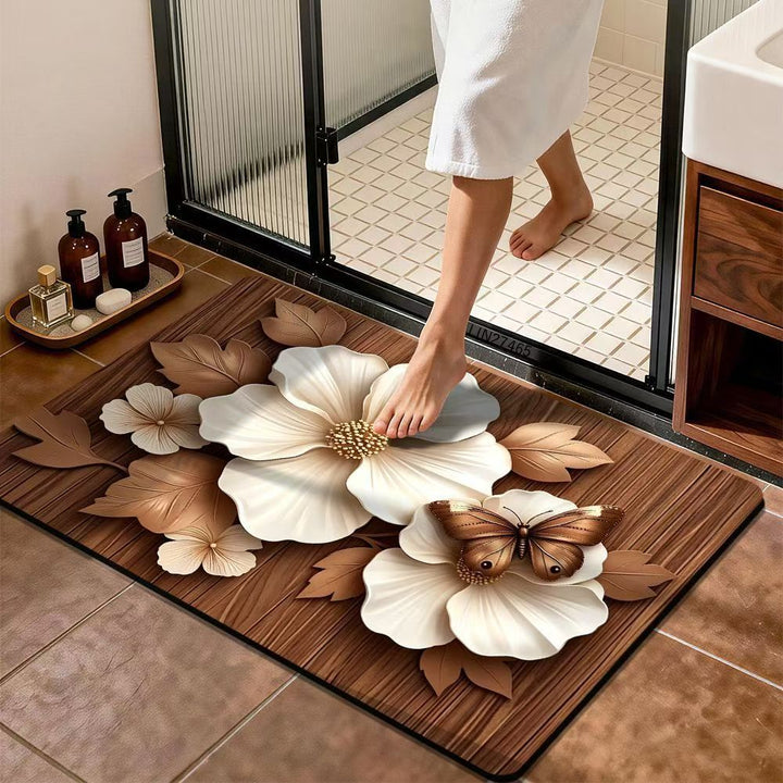 Premium Floral Design Badteppich Karnz