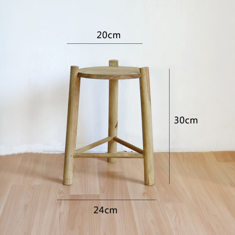 Massiver Holz-Hocker Karnz