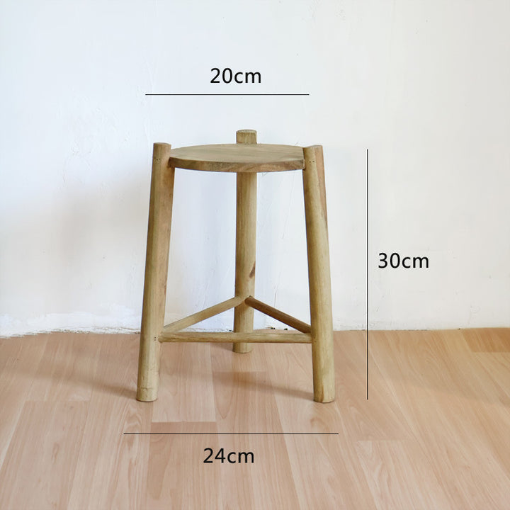Massiver Holz-Hocker Karnz
