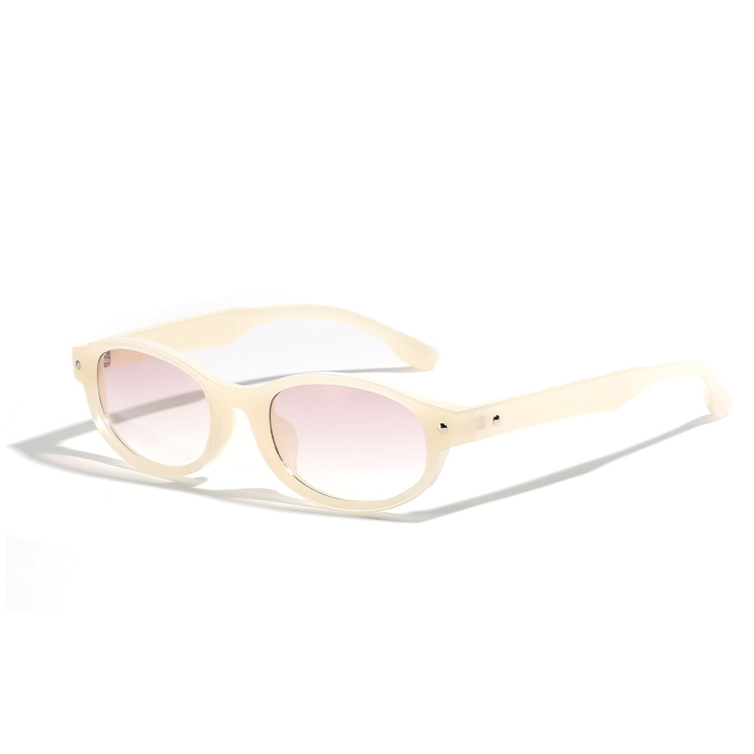 Damen modische Sonnenbrille mit geschwungenem Design und UV-Schutz Karnz