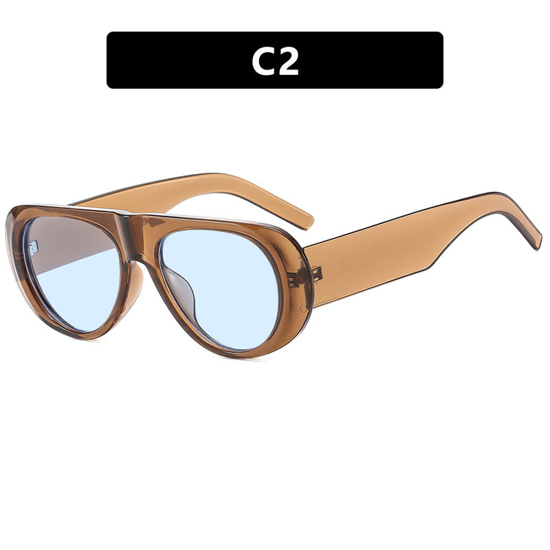 Damen modische Sonnenbrille mit futuristischem Design und polarisierten Gläsern Karnz