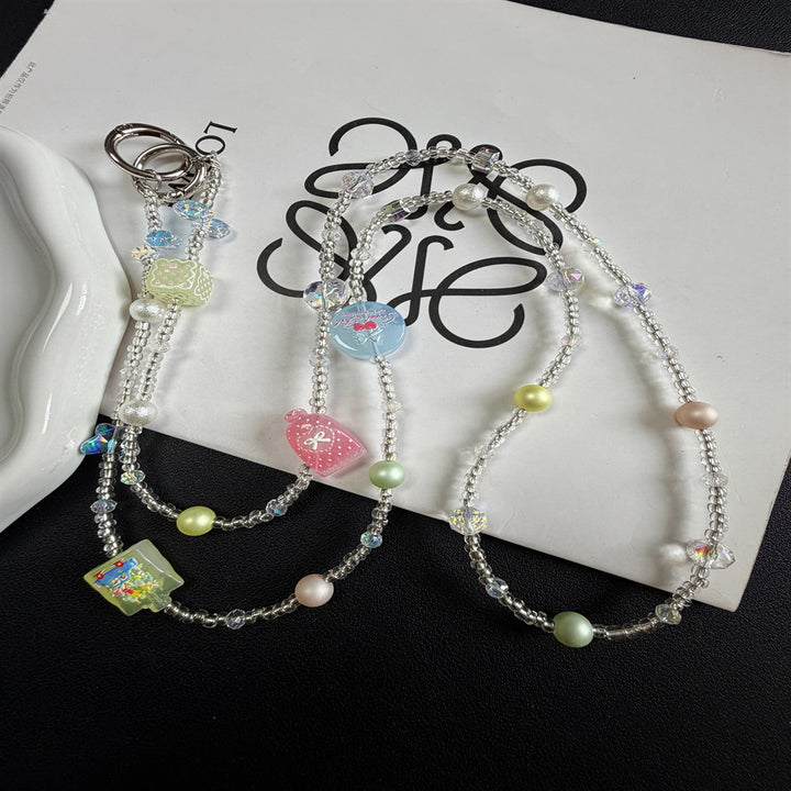 Dekorativer Perl Charm Brillen Kette Karnz
