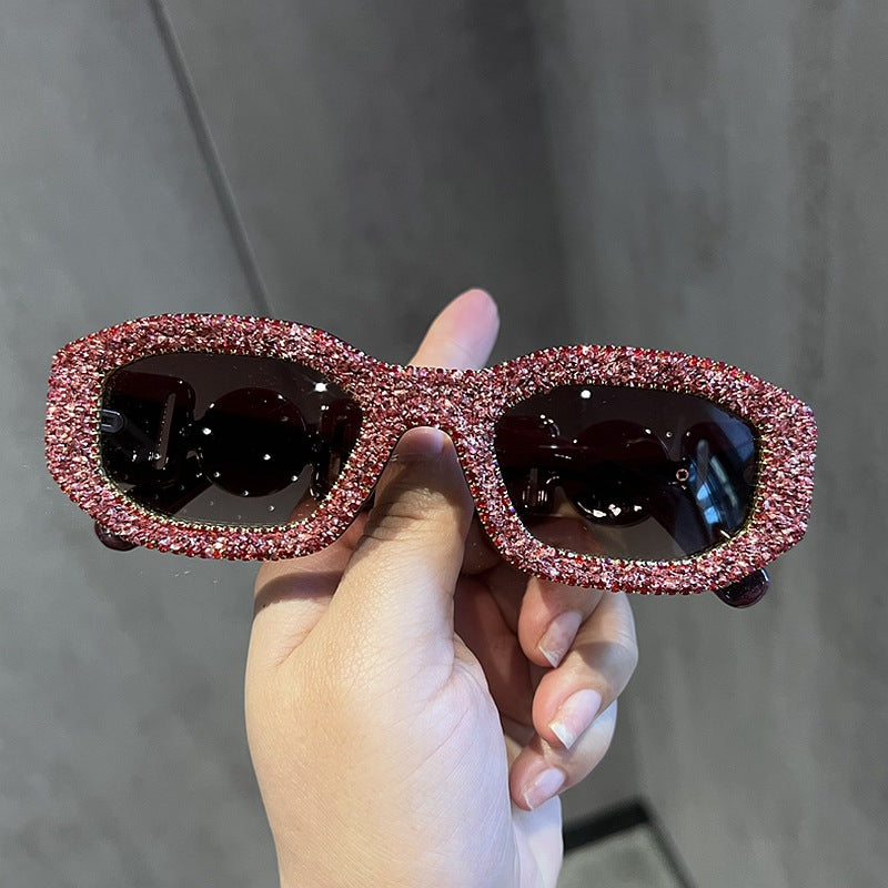 Damen modische Sonnenbrille mit funkelndem Strassrahmen Karnz