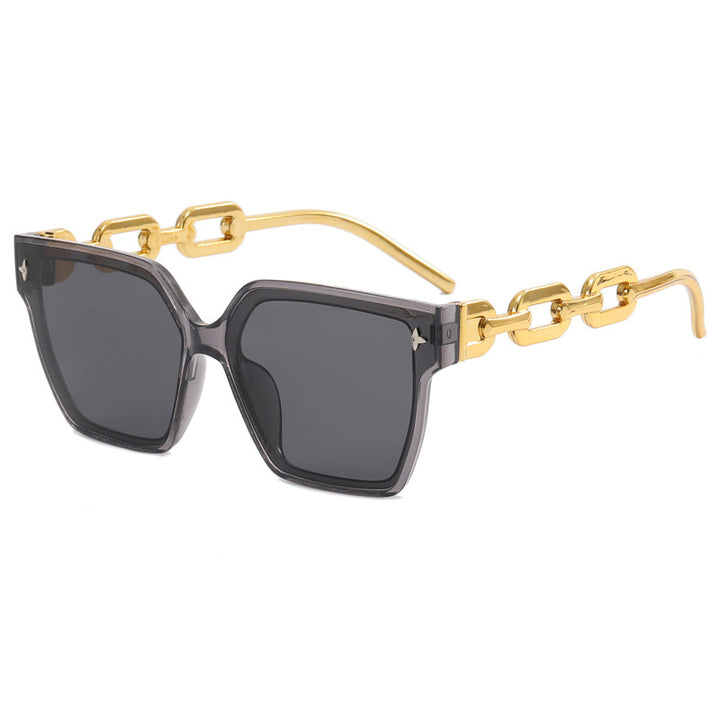 Damen modische quadratische Sonnenbrille mit luxuriösen Akzenten Karnz