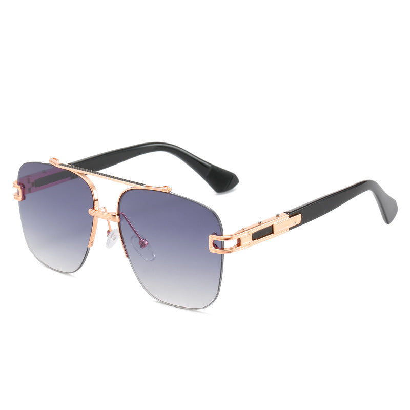 Damen Modische quadratische Sonnenbrille mit elegantem Metallrahmen Karnz