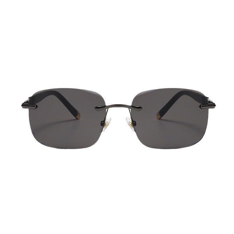 Damen futuristische Sonnenbrille mit filigranem Metallic-Rahmen Karnz