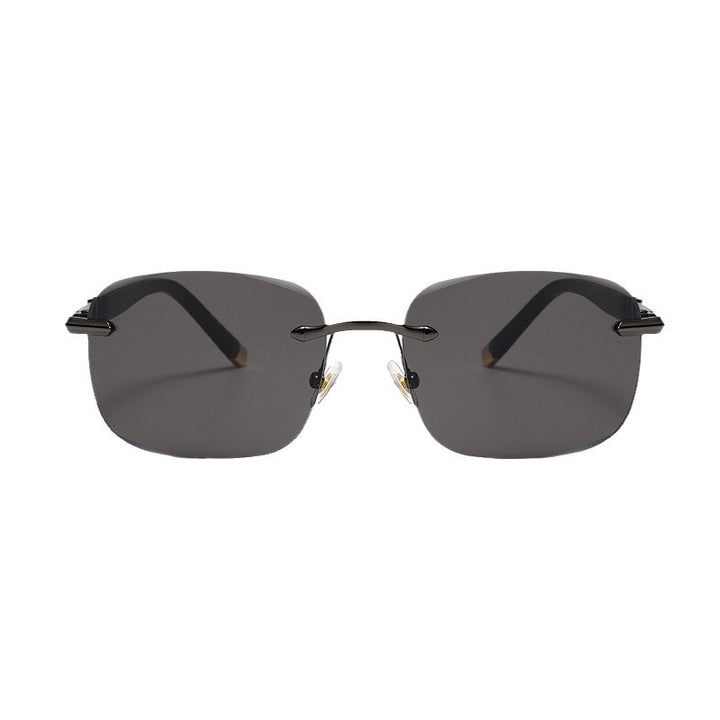 Damen futuristische Sonnenbrille mit filigranem Metallic-Rahmen Karnz