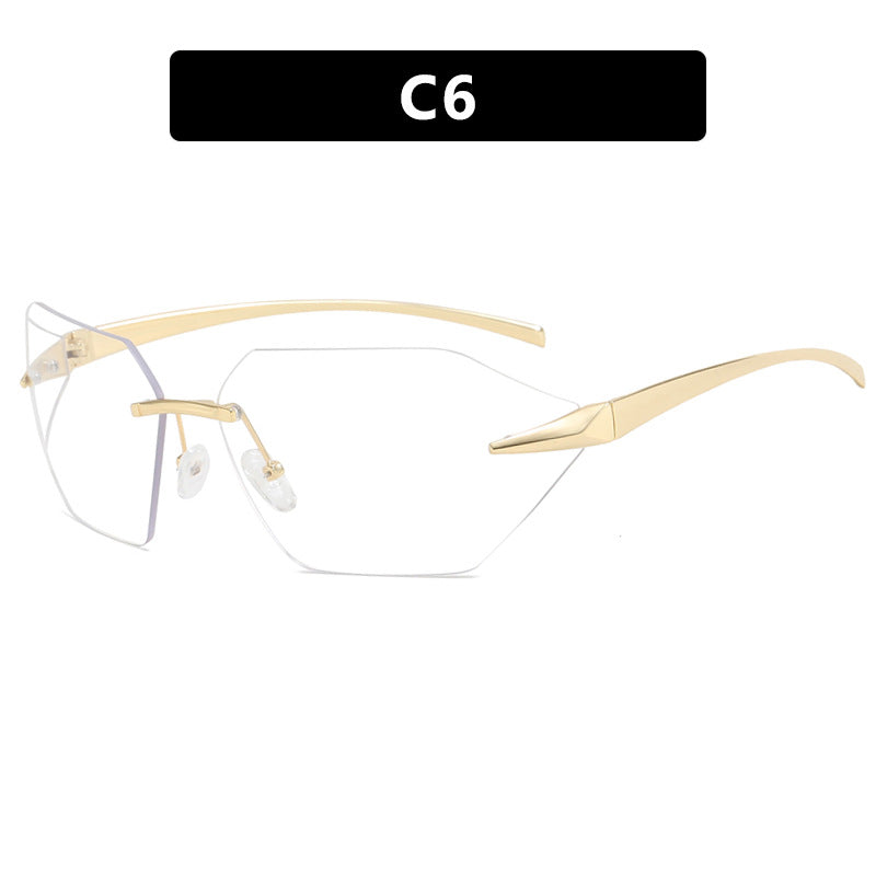Damen geometrische Sonnenbrille mit elegantem Metallrahmen und polarisierten Gläsern Karnz