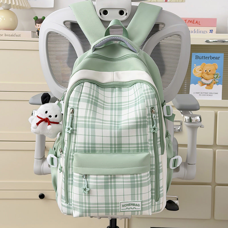 Stylische Karierte Muster Rucksack Karnz