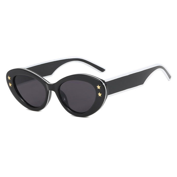 Damen Cat-Eye Sonnenbrille mit luxuriösem Kunststoffrahmen und dekorativen Akzenten Karnz