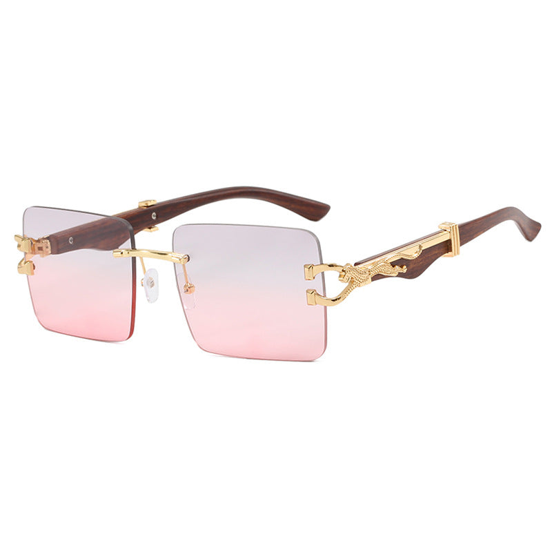 Damen elegante quadratische Sonnenbrille mit hochwertigem Holzrahmen Karnz