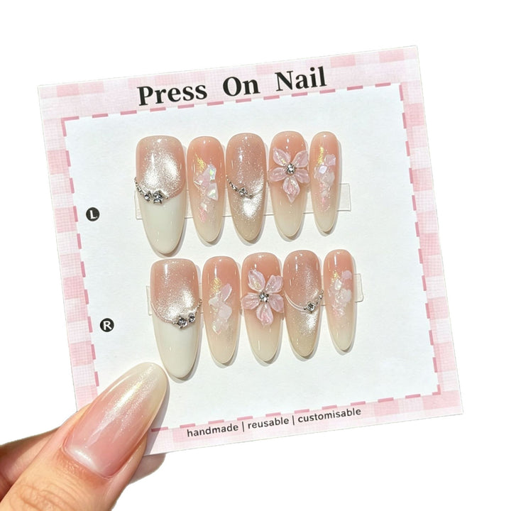 Floral Themed Press-On Nail Art Set