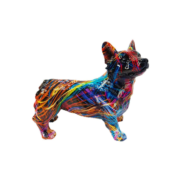 Bunte Dekofigur eines Welsh Corgis Karnz