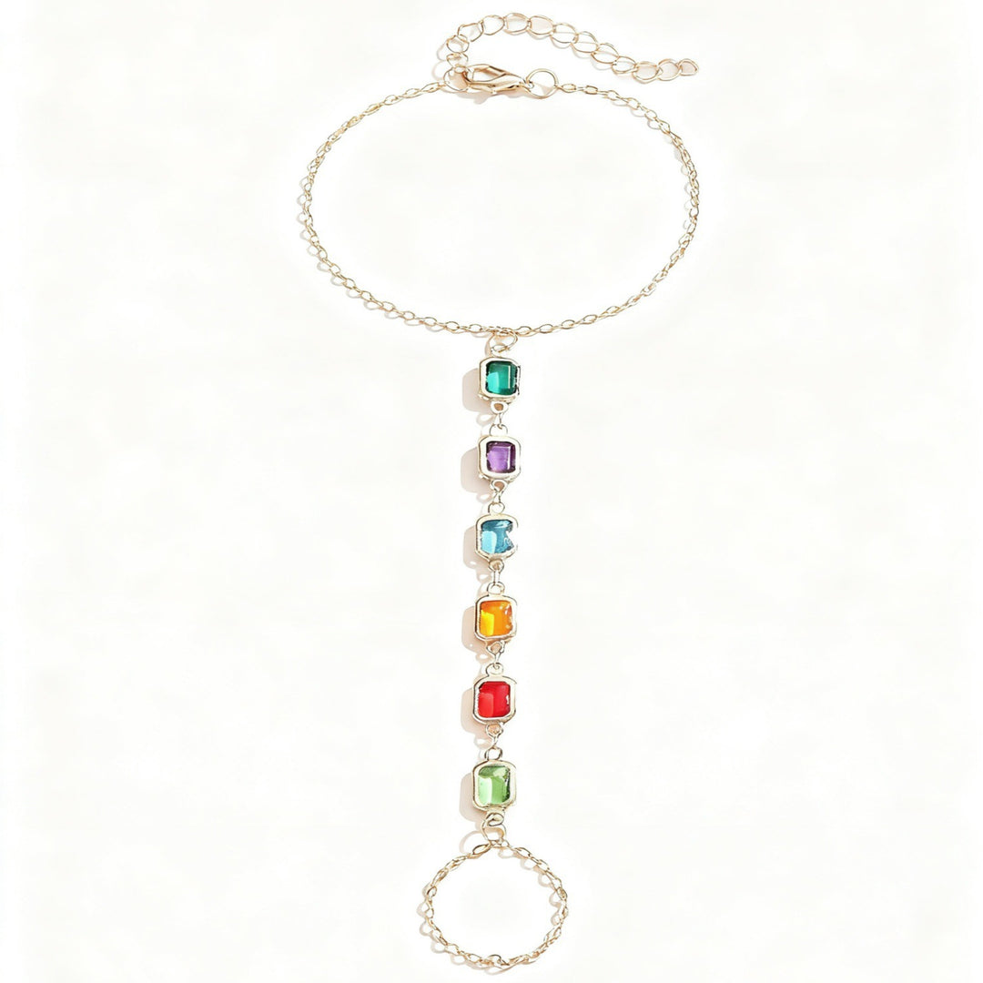 Buntes Edelstein Charme Armband Karnz