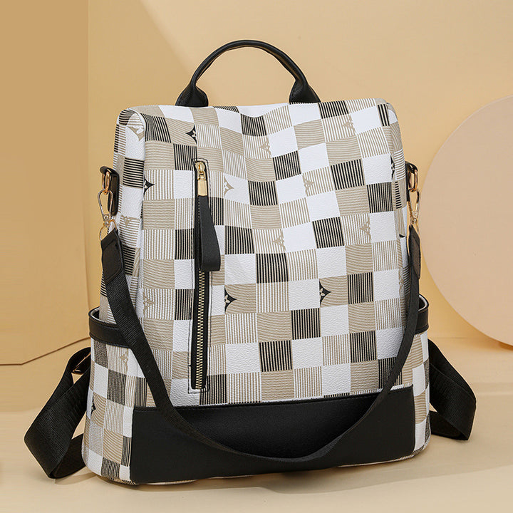 Stylischer Schachbrettmuster-Rucksack