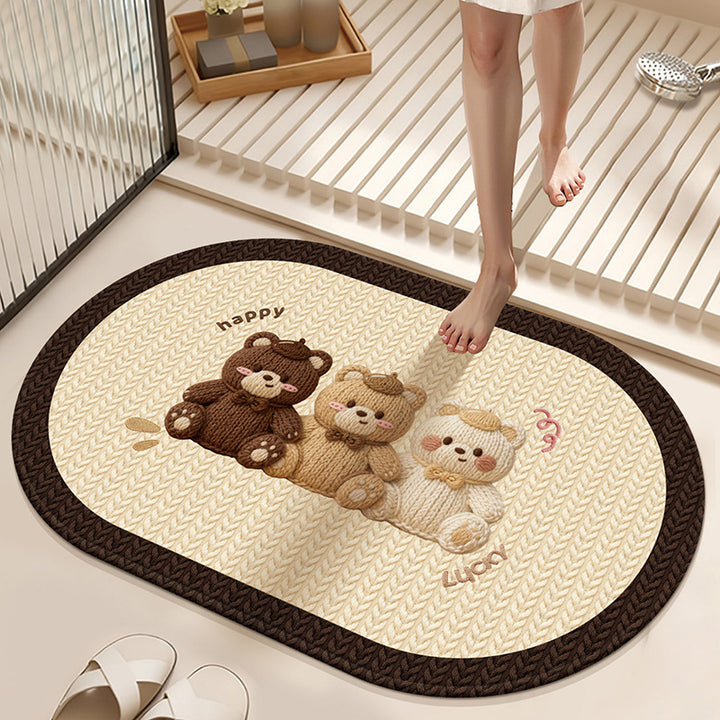 Absorbierende rutschfeste Badematte mit Wintermotiv