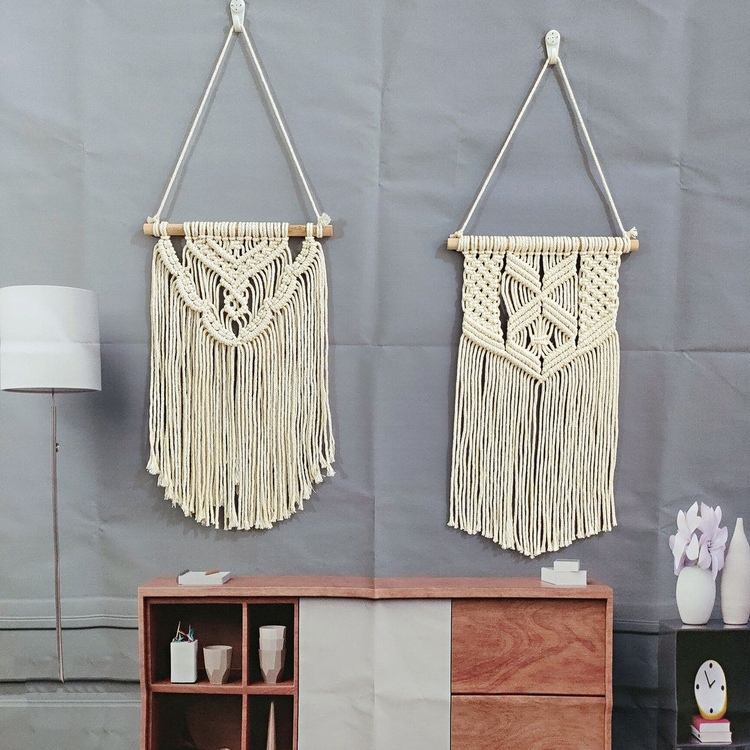 E intricate Macramé Wandbehang Karnz