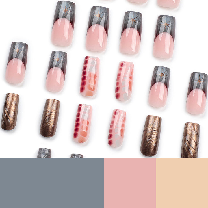 Künstliche Nagelverlängerungen mit elegantem floralem Design Karnz