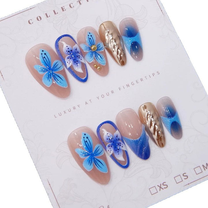 Künstlerisches Floral Press-On Nail Set
