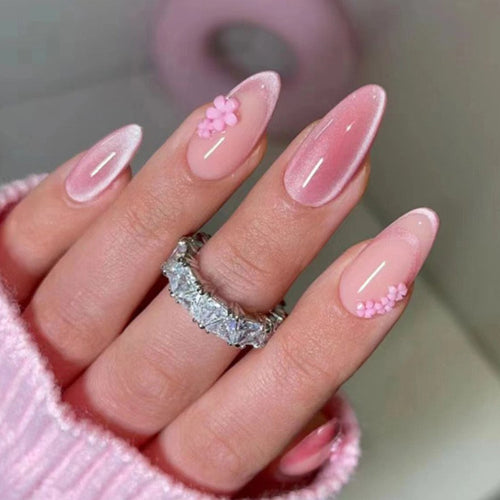 Elegantes floral gestaltetes Press-On-Nagelset Karnz