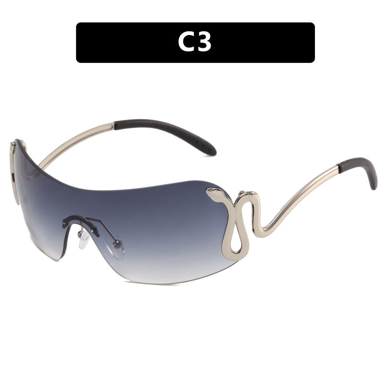 Damen futuristische Sportsonnenbrille mit verspieltem Design Karnz
