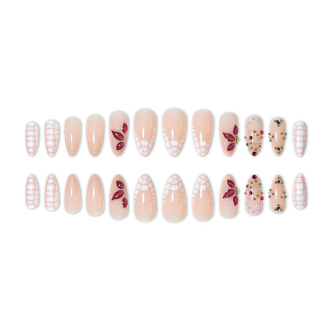 Elegante Blumendruck-Acryl-Nagelverlängerungen Karnz 1787913980
