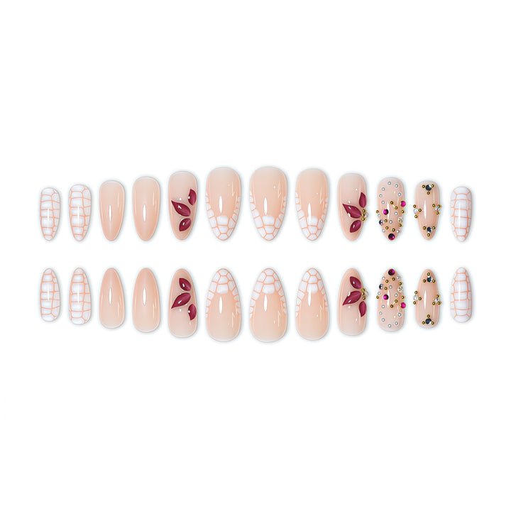 Elegante Blumendruck-Acryl-Nagelverlängerungen Karnz 1787913980