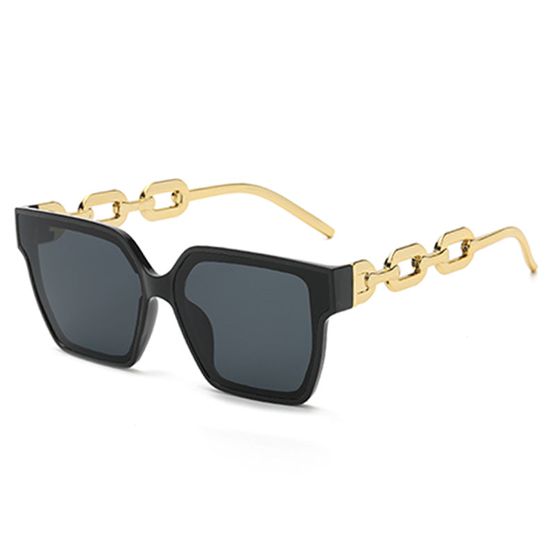 Damen Oversized Fashion-Sonnenbrille mit außergewöhnlichem Kettendesign Karnz