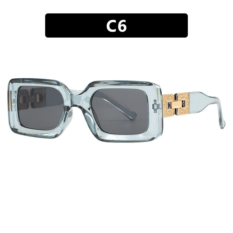 Damen modische Sonnenbrille im eleganten quadratischen Design mit luxuriösen goldenen Akzenten Karnz