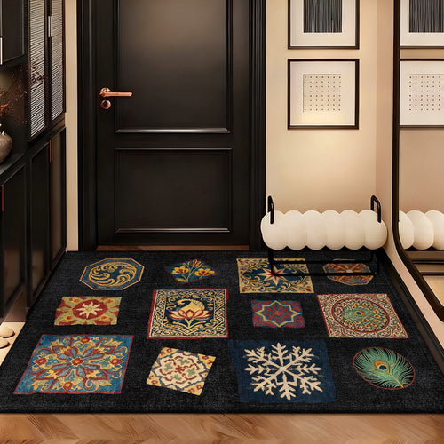 Künstlerischer Patchwork-Teppich für die Wohnkultur